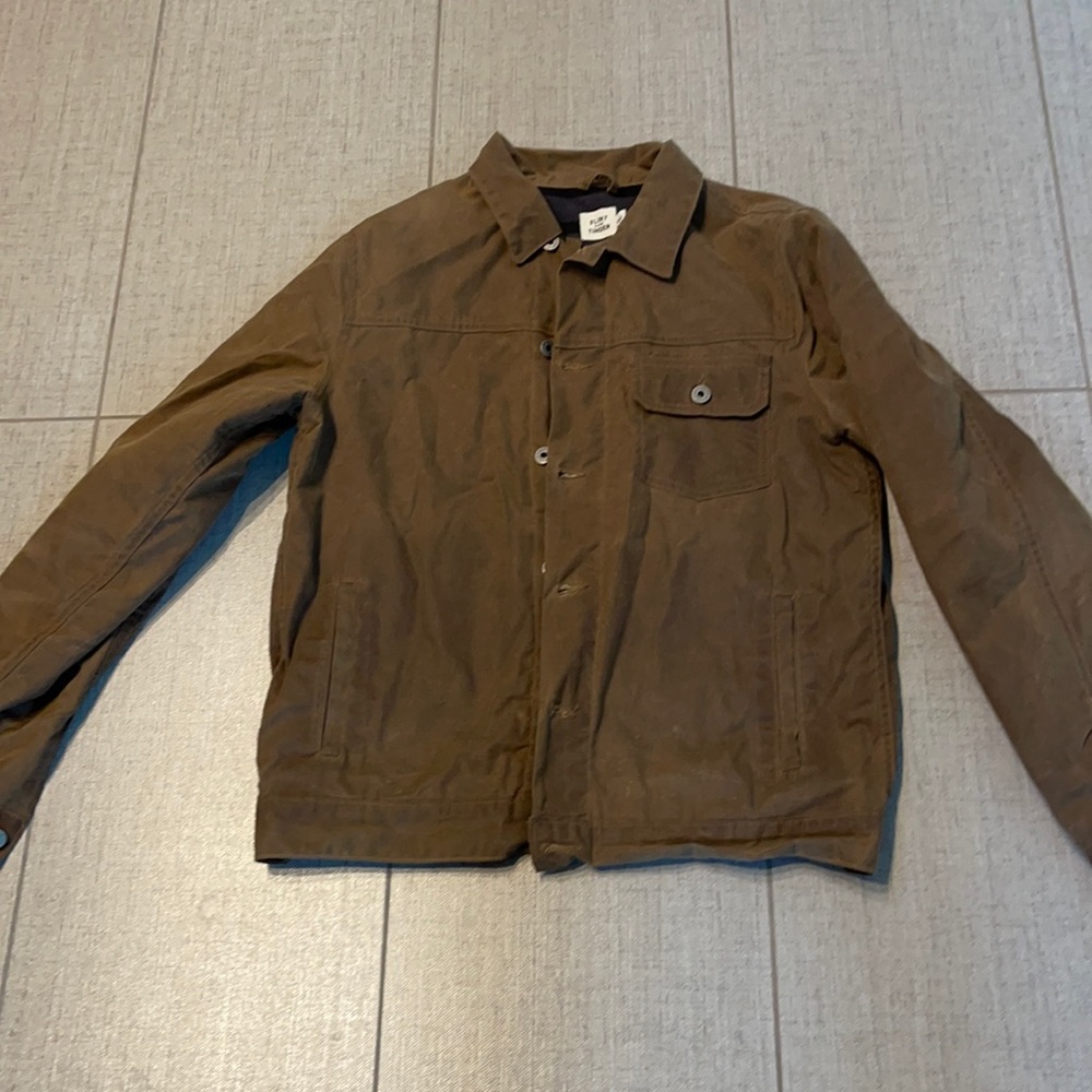 Flint andTinder Flannel Lined Waxed Trucker Jacket